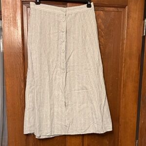 Listicle Light Gray Striped A-Line Skirt